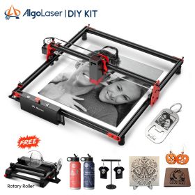 Algolaser DIY KIT 10W Woodworkers Laser Engraving Cutting Machine With Rotary Roller Air Assist CNC Table 40*40cm CNC Engraver (Color: DIY 10W - RR2)