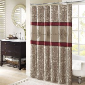 Embroidered Shower Curtain (Color: as Pic)